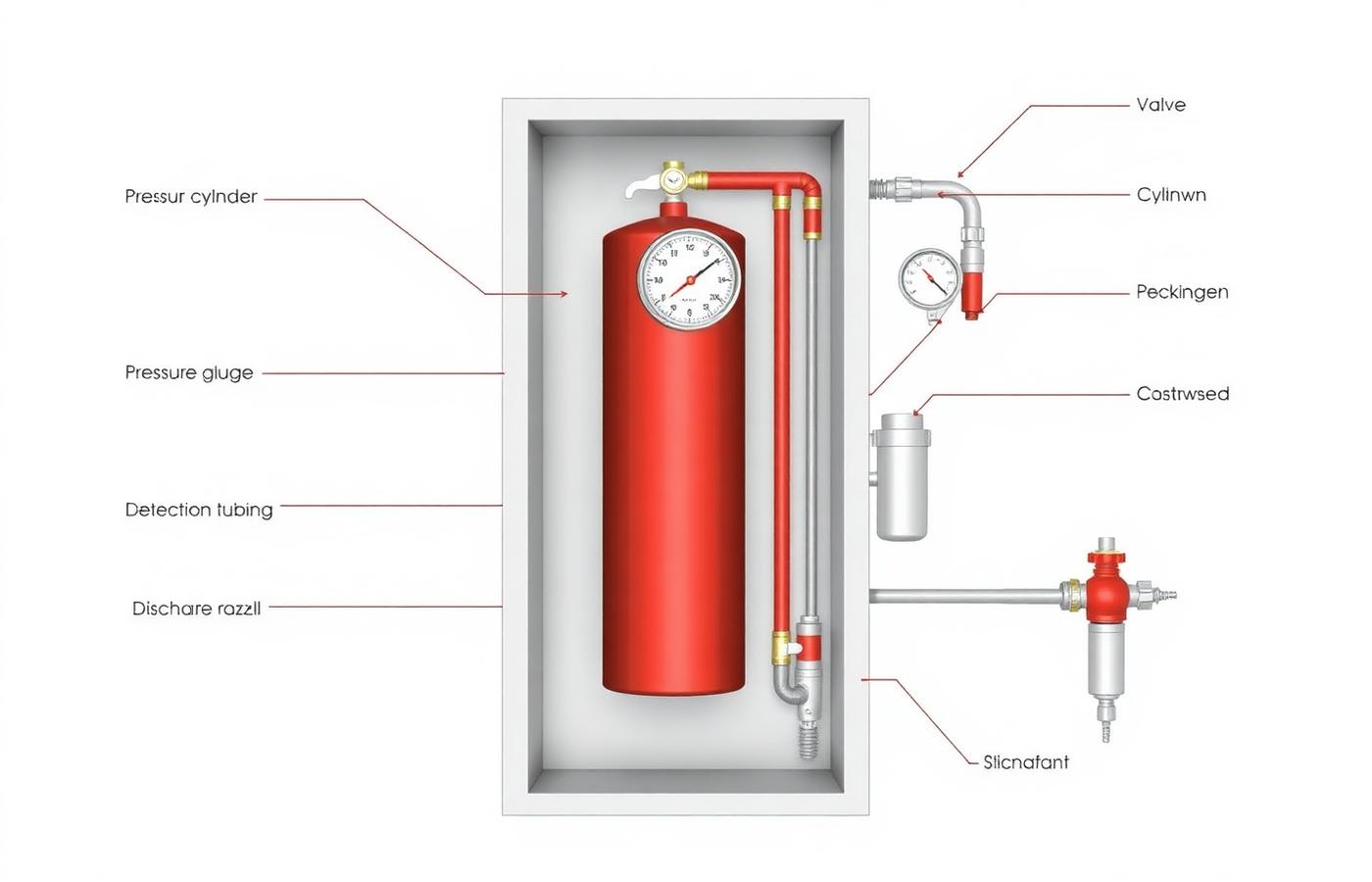 Diagram komponen Firetrap Fire Suppression System